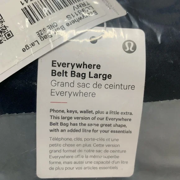 🔥1 Day Sale🔥NWT Lululemon Athletica Everywhere belt bag, (Large) 2L, True Navy - Picture 15 of 16